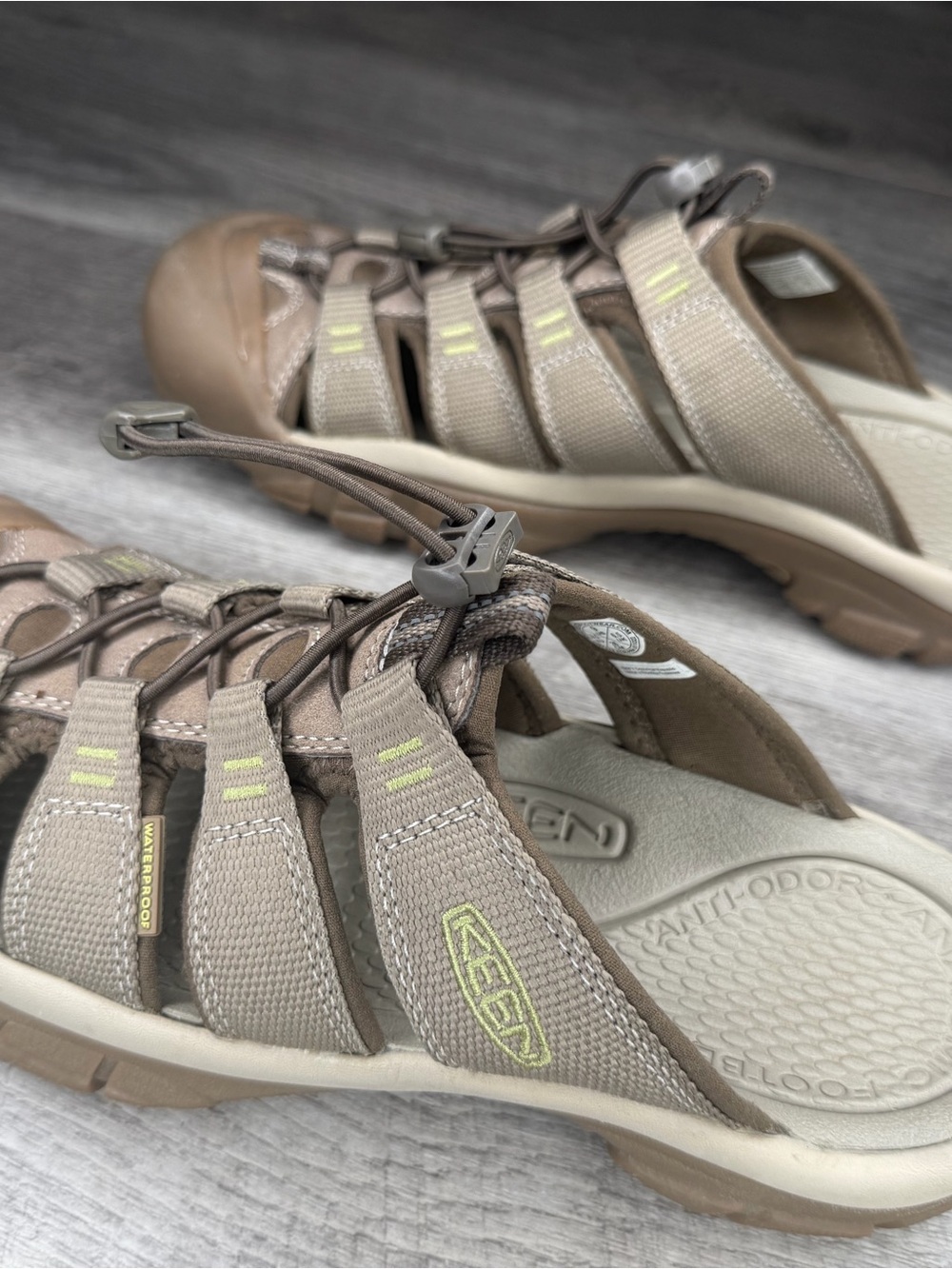 KEEN Women’s Taupe with Neon Accent Sport Sandals